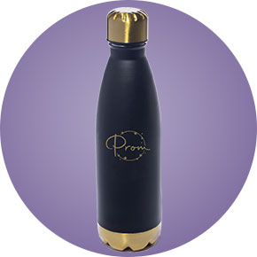 Black and Gold Retro Cool Water Bottle