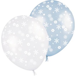 Latex Balloons - Assorted Snowflake  50 per pkg.
