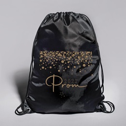 Black Backpack With Gold Prom Design