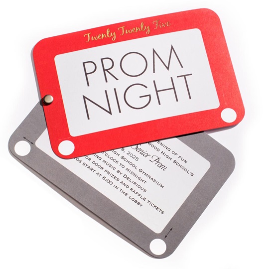 Retro Drawing Board Twist Invitations Prom Nite