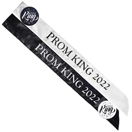 Satin Prom King Year Sash with Button Set