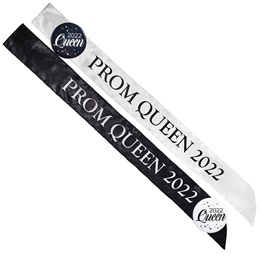 Satin Prom Queen Year Sash with Button Set