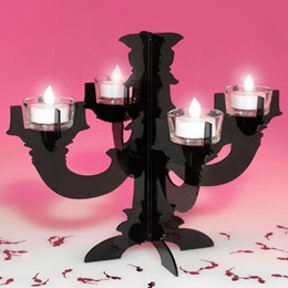 9" Black Candelabra Centerpiece