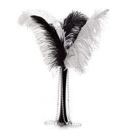 Prom Centerpiece Kit - Black Ostrich Feather