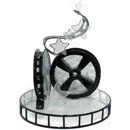 11 inch Movie Reel Wire Centerpiece - Set of 2