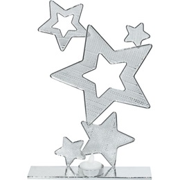 11 inch Silver Stars Wire Centerpiece - Set of 2