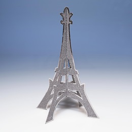 Glittered Eiffel Tower Centerpiece - Silver
