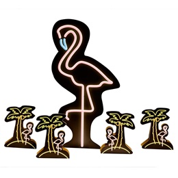 Miami Neon Flamingo and Centerpieces Kit (set of 4)