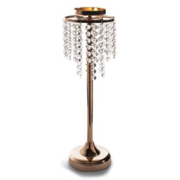 Gold Centerpiece Riser with Crystal Strands