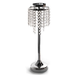 Silver Centerpiece Riser with Crystal Strands