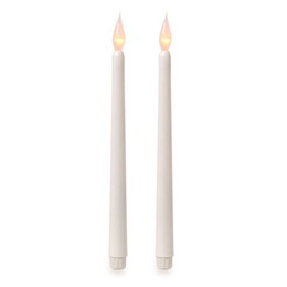 Tapered White LED Candle, set of 2