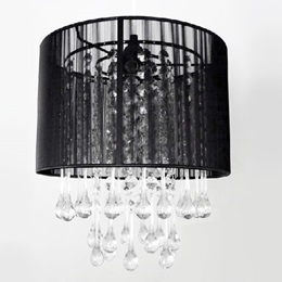 Crystal Teardrop Chandelier - Black