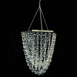 Geometric Chandelier With Clear Crystals