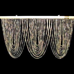 Iridescent Crystal Swag Curtain
