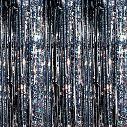 Holographic Curtain – Silver and Black