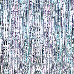Holographic Silver and Iridescent Curtain