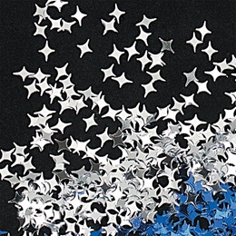 Silver 4-point Star Confetti – 1 Pound