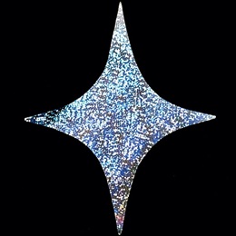 6 inch Silver Sparkle Holographic 4-Point Stars – Package of 12