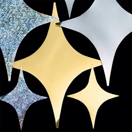 6 inch Metallic Gold 4-Point Stars - Package of 12