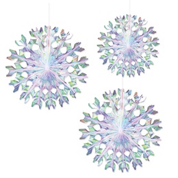 Iridescent Snowflake Fans