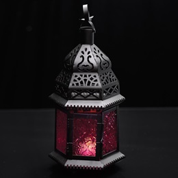 Moroccan Hanging Lantern - Red Glass