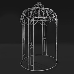 Weathered White Metal Gazebo