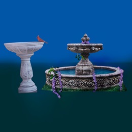 Floral Flourish Fountain and Birdbath Kit
