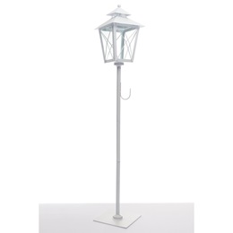 White Metal Standing Lantern