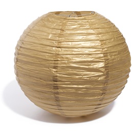 Gold Round Paper Lantern - 14 Inch