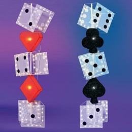 Lighted Wire Structure Set – Dice and Card Suit Columns