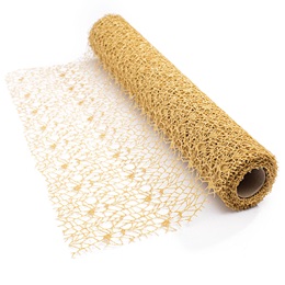 Gold Glitter Cobweb Mesh