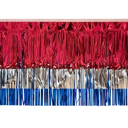 Red, Silver, and Blue Metallic Fringe