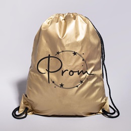 Metallic Gold Backpack With Black Prom Design