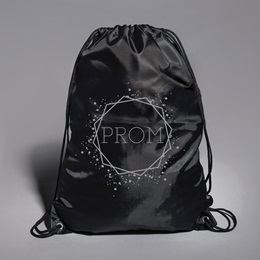 Black Backpack With Silver Prom Design
