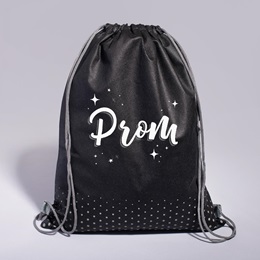 Black Backpack With Polka Dots and  Prom Design