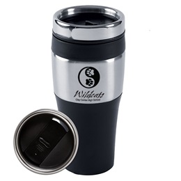 Silver Strip Travel Tumbler