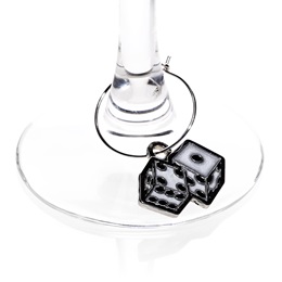 Glassware Charm - Silver Dice
