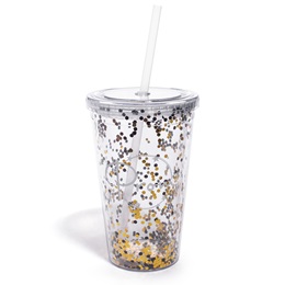 Gold Confetti Tumbler With Prom Design