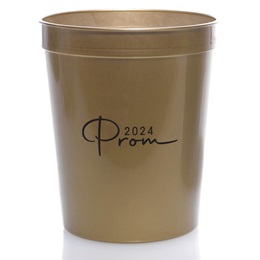 Metallic Gold Plastic Party Cup With Prom Design