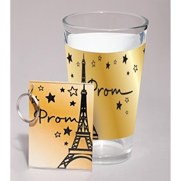 Full-color Prom Tumbler and Key Chain Set - Golden Tower