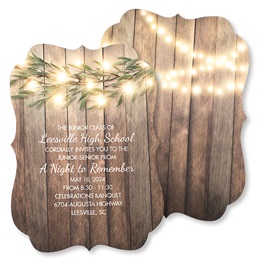 Woodgrain & Lights Invitations