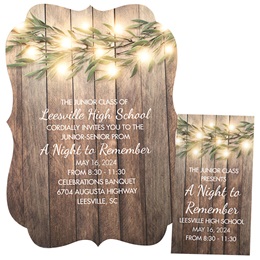 Woodgrain & Lights Invitation and Ticket Set