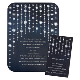 Full-color Diamond Curtain Invitation and Ticket Set