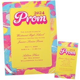Retro Prom Night Foil Invitation and Ticket Set