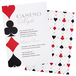 Casino Card Suits Celebration Prom Invitation