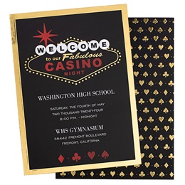 Fabulous Casino Night Foil Prom Invitation