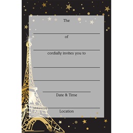 Full-color Fill-in Prom Invitation - Golden Paris Starlight