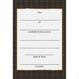 Full-color Fill-in Prom Invitation - Gold Ornate Art Deco