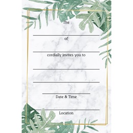 Full-color Fill-in Prom Invitation - Green Garden