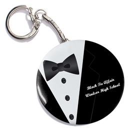 Tuxedo Elegance Round Key Chain